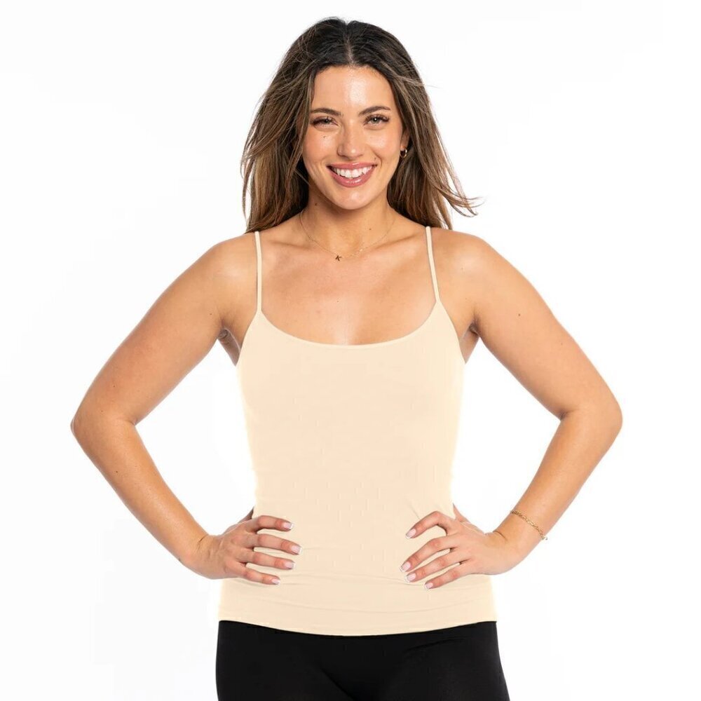 Malibu Sugar Seamless Stretch Camisole Tank Top – Cream, One Size (covers XS–M)
